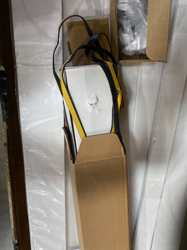 Photo 1 of *******************FOR PARTS ONLY-Missing parts*****************
Bifold Barn Door 64" x 84", MDF Bi-Fold Sliding Closet Doors with Hardware Kit Included, Pre-Finished Easy Assembly, Water-Proof PVC Surface & Save Space, H-Frame, 72" Track for 4 Doors,Whit