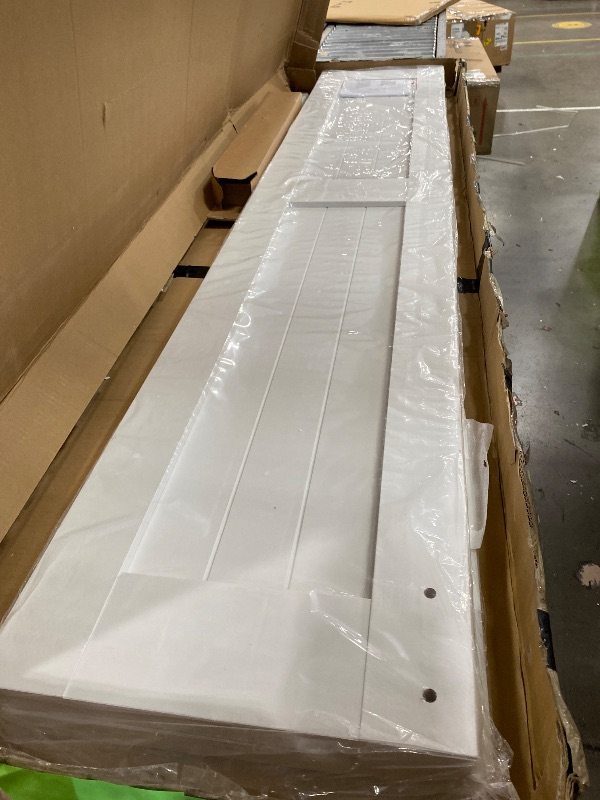 Photo 1 of *******************FOR PARTS ONLY-Missing parts*****************
Bifold Barn Door 64" x 84", MDF Bi-Fold Sliding Closet Doors with Hardware Kit Included, Pre-Finished Easy Assembly, Water-Proof PVC Surface & Save Space, H-Frame, 72" Track for 4 Doors,Whit