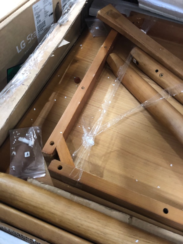 Photo 1 of ***PARTS ONLY***

Walker Edison Mid-Century Modern Solid Wood Tapered-Leg Dining Table, 59 Inch, English Ash