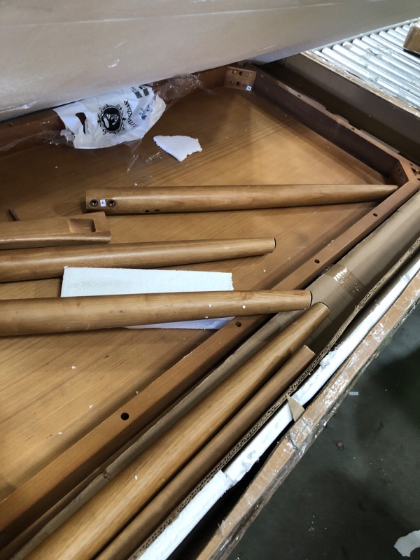 Photo 1 of ***PARTS ONLY***

Walker Edison Mid-Century Modern Solid Wood Tapered-Leg Dining Table, 59 Inch, English Ash