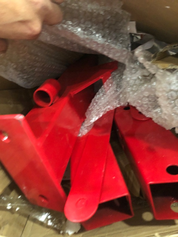 Photo 1 of ** Missing hydraulic cylinder lift ** GarveeTech 2 T Engine Hoist, Folding Cherry Picker Engine Hoist with Lever and 6 Casters, Heavy Duty Hydraulic Shop Crane, Engine Crane Lifter for Workshops Garage Warehouse, Red, with Lever