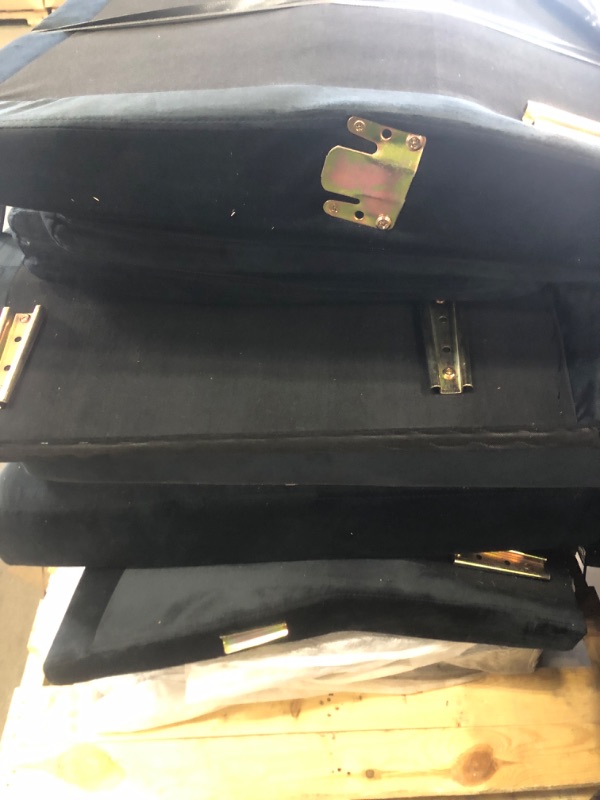 Photo 1 of **FOR PARTS ONLY**
HONBAY Sectional Sleeper Sofa with Pull Out Bed, Velvet L Shaped Couch with Storage Seat, Modular Sectional Couches for Living Room, Black