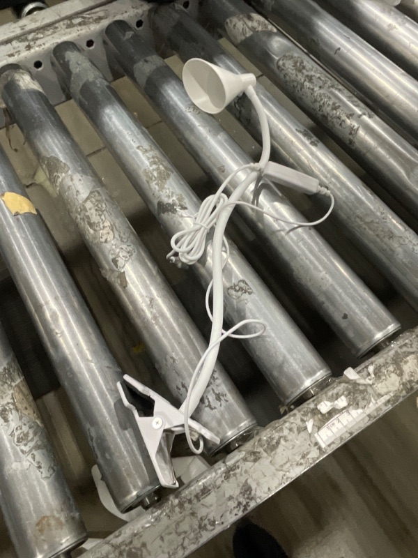 Photo 1 of  Clamp Lamp Reading Light 5 Color Modes 10 Brightness Dimmer Bedside Lamp 10W 38 LED Desk Lamp with Auto Off Timer 360° Flexible Gooseneck Clip on Light for Bed Office, Adapter Include, White