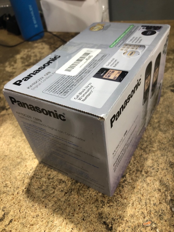 Photo 1 of **USED HAS DAMAGES** Panasonic DECT 6.0 Expandable Cordless Phone with Answering Machine and Call Block and Caller ID - 2 Cordless Handsets - KX-TGC222S (Silver)