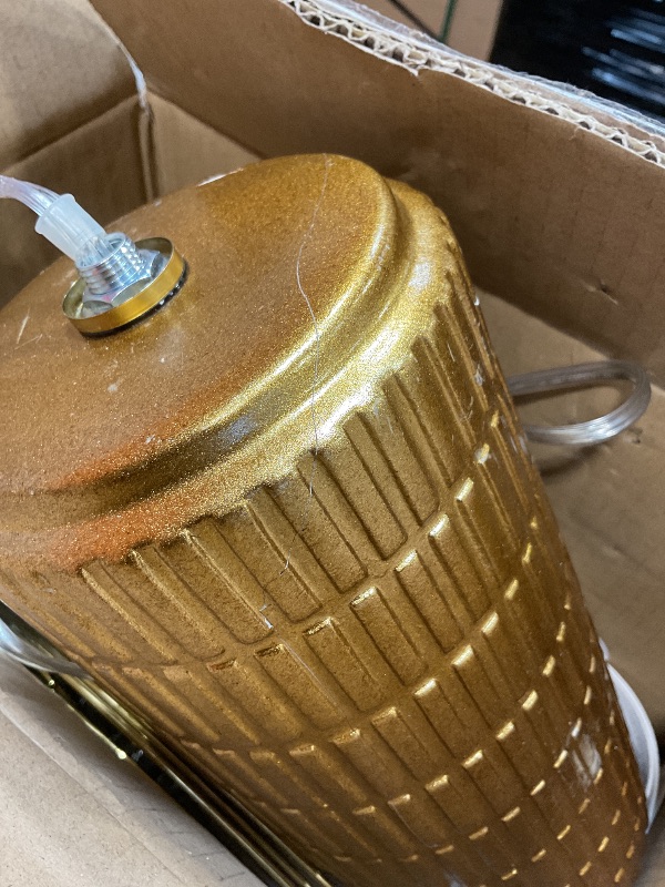 Photo 1 of **FOR PARTS HAS MAJOR DAMAGES*** PoKat 20.25'' Table Lamps Set of 2, Bedside Lamp for nightstand, Small Farmhouse Lamps for Bedroom, Black Bedroom Lamps for Living Room, Nursery, Warm Gold, Suitable for Small Place