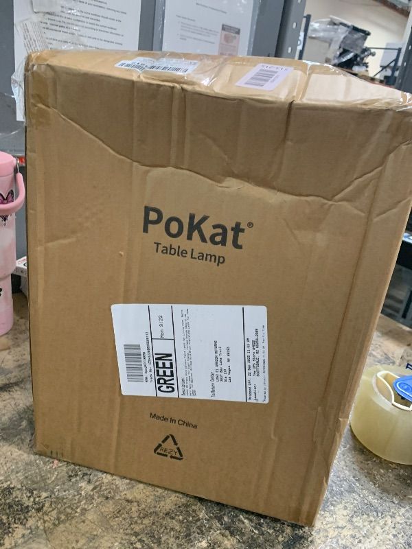 Photo 1 of **FOR PARTS HAS MAJOR DAMAGES*** PoKat 20.25'' Table Lamps Set of 2, Bedside Lamp for nightstand, Small Farmhouse Lamps for Bedroom, Black Bedroom Lamps for Living Room, Nursery, Warm Gold, Suitable for Small Place