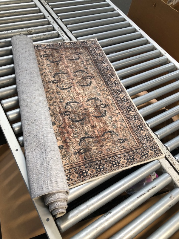 Photo 1 of (BAGGED) (USED/FAIR) Istana Washable Rugs 3x5 - Charcoal Olive Bedroom Rug - Kid & Pet Friendly 3x5 Area Rug - Non Shedding Rug Non Slip - Foldable Bedroom Rugs - Eco-Friendly Materials for Small Area Rugs