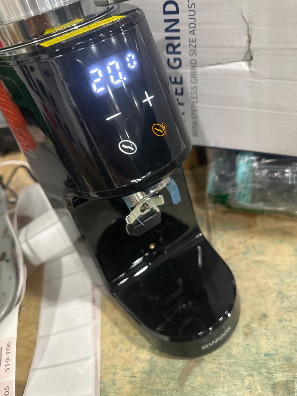 Photo 1 of **FOR PARTS ONLY/BEAN RESERVOIR DOESN'T ATTACH** SHARDOR Professional 64mm Burr Coffee Grinder with 100 Grind Settings and All-Metal Chamber, Coffee Bean Grinder with Adjustable Electronic Timer and LED Display, Anti-Static,Black