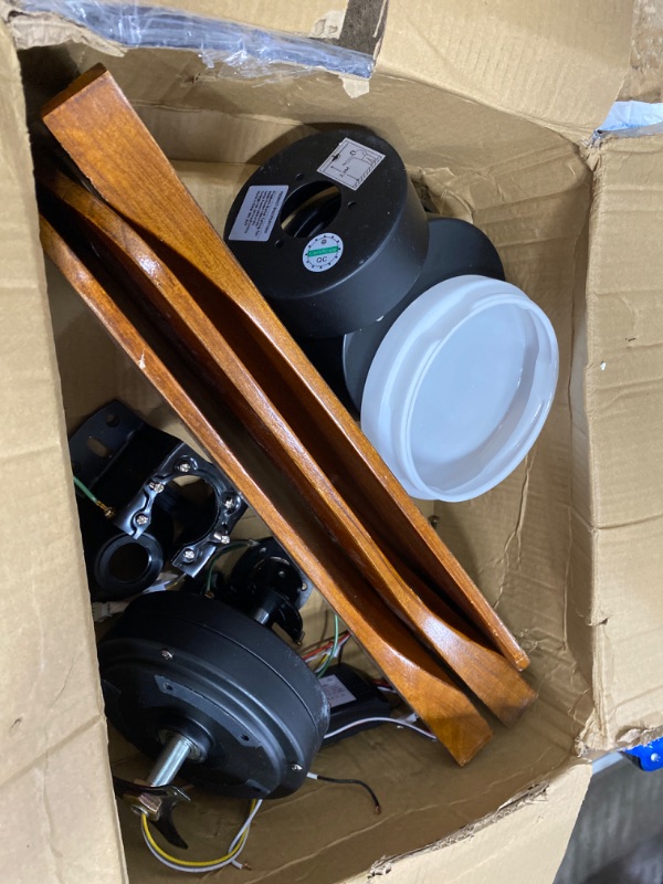 Photo 1 of **SEE NOTES*****   Ceversa 42 Inch Wood Ceiling Fans with Lights and Remote,Outdoor Ceiling Fan for Patios with Dimmable Led Light,Walnut 3 Blades,Memory Modern Fan for Living Room,Office,Indoor