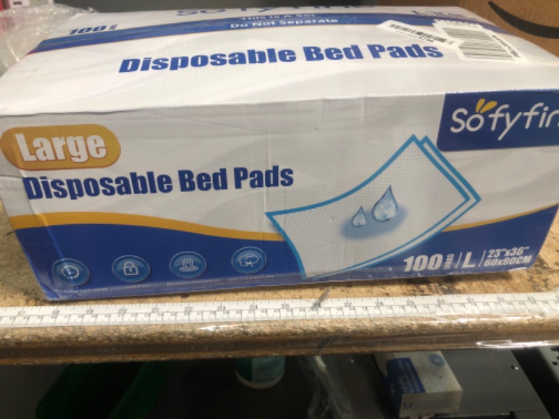 Photo 1 of 100 Count Disposable Beds Pads,23"x36" Waterproof Adults Incontinence Chucks Underpads,Absorbent Leakproof Pee Pads for Kids,Elderly,Extra Large Dog Puppy Training Pad,Baby Changing Liner