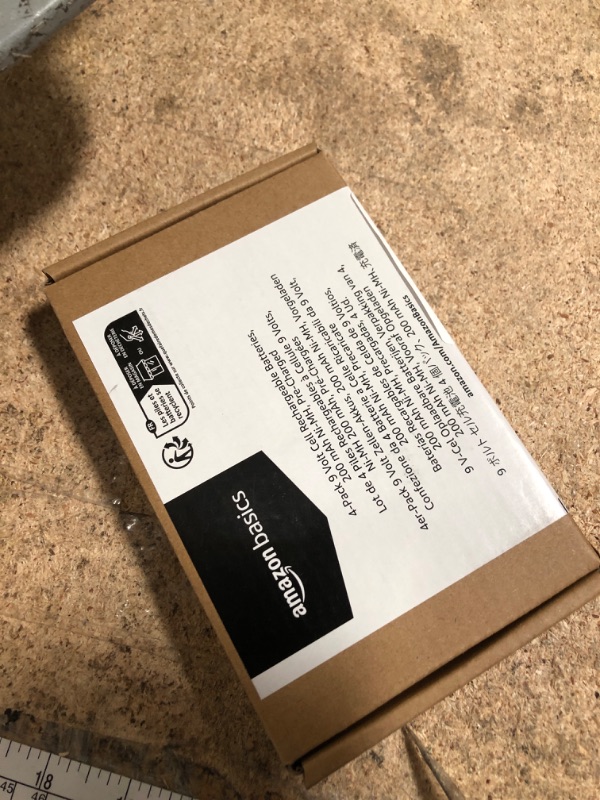 Photo 1 of **** only 2batteries***     Amazon Basics Rechargeable 9 Volt Batteries, 2-Pack, NiMH, 200 mAh, Long Lasting Power, Recharge up to 1000x Times , Pre-Charged