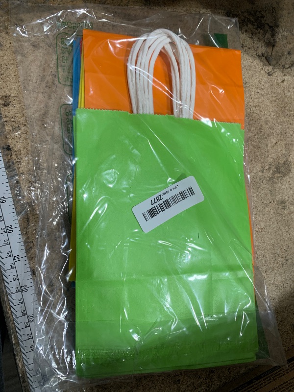 Photo 1 of *******************MISSING SOME OF THEM*****************
XPCARE 32Pcs Paper Gift Bags, 6.3"x3.15"x8.66" Kraft Paper Party Favor Bags Bulk Rainbow Goodie Bags Small Gift Bags with Handles for Kids Birthday Baby Shower Crafts Wedding Party Supplies (6 Color