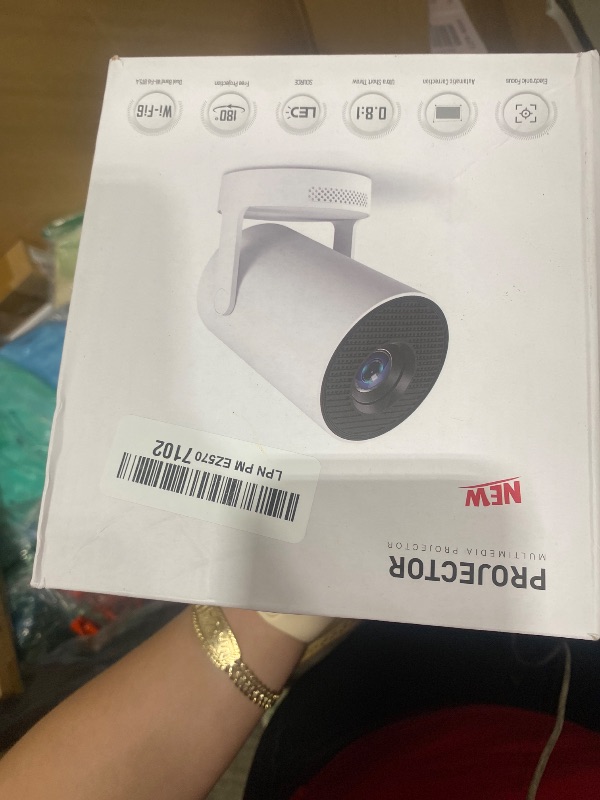 Photo 1 of ?Electric Focus?Mini Portable Projector with 4K Support, Bluetooth 5.4 WIFI6, 5watt Sound Base Speaker, 260 ANSI, Android 11, 210° Rotation , Auto Keystone Correction Video Projector HY300 PLUS