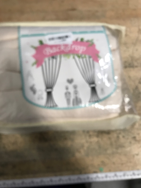 Photo 1 of 24x10FT Ivory Backdrop Curtains for Wedding Parties, Wrinkle Free Polyester Photography Backdrop Drapes for Wedding Baby Shower Birthday Parties Stage Background Stand Decorations 4x10ft,6 Panels