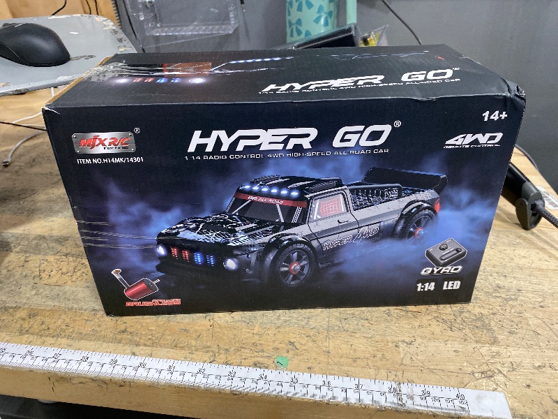 Photo 1 of (major usage, for parts) HYPER GO 14301 V3 1/14 RTR Brushless RC Drift Car with Gyro, Max 38 mph Fast RC Cars for Adults, 4WD All-Road Street Bash RC Truck, Electric Powered High Speed Drifting for Adult
