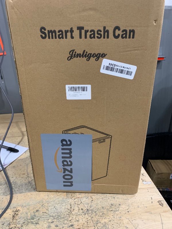 Photo 1 of **PARTIAL SET/ONLY 1 **  jinligogo 2Pack Bathroom Small Trash Can with Lid, 4 Gallon Touchless Automatic Garbage Can Slim Waterproof Motion Sensor Smart Trash Bin for Bedroom, Office, Living Room-White