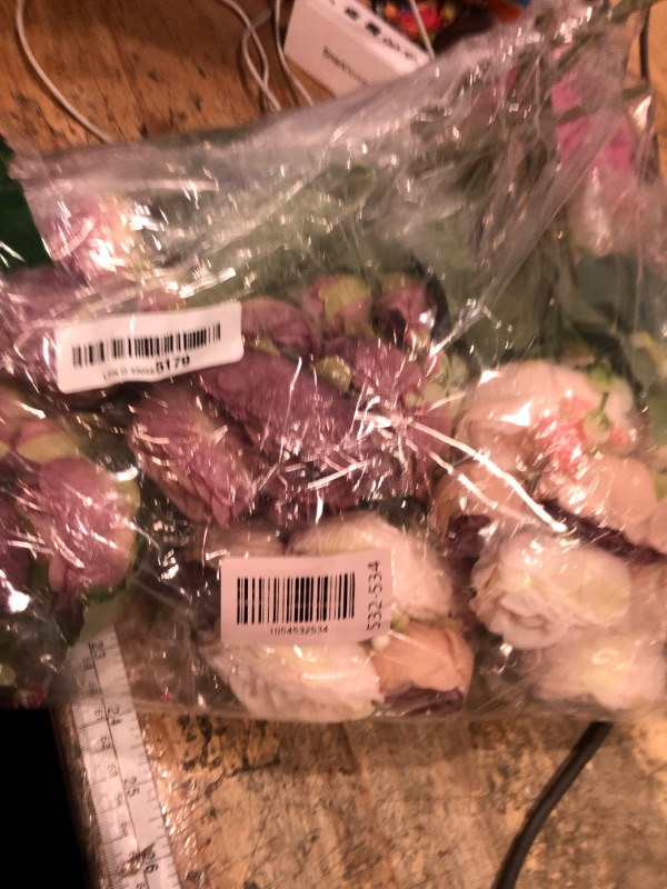 Photo 1 of (PARTIAL SET) (USED/FAIR) (BAGGED) Geosar 8 Bundles Artificial Peonies Flowers Fake Silk Peony Bouquet Faux Peonies Flowers Bulk for Decoration Vase Florals Arrangements Wedding Party Table (Dusty Pink,Dusty Rose)