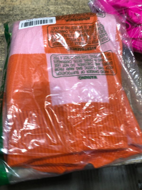 Photo 1 of **SMALL FABRIC SNAG ON 1 OF THE ORANGE FABRIC SQUARES** ZESICA Women's 2025 Fall Fashion Turtleneck Long Sleeve Striped Ribbed Knit Loose Pullover Sweater Tops Orange X-Large