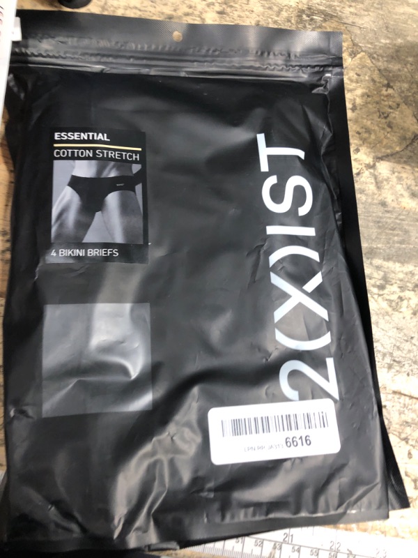 Photo 1 of 2(X)IST Mens Cotton Stretch Bikini Brief 4-Pack, Black, Medium
