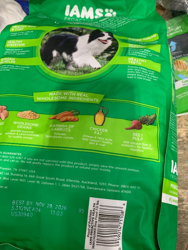 Photo 1 of *****BB : N0V /29/2026****Iams Proactive Health Adult MiniChunks Chicken Flavor Dry Dog Food (Pack of 2)