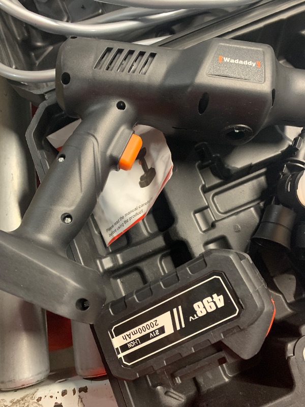 Photo 1 of (used)(sold for parts only) Wadaddy Portable Pressure Washer, 900PSI Cordless Power Washer, Portable Power Washer with 2 Batteries, 6-in-1 Nozzle, Handheld Pressure Washer for Car/Floor/Garden