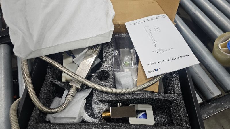 Photo 1 of ***PARTS ONLY***FPXRNG Shower Faucet Set Bathroom Square Rain Shower Head and Handle Set, Wall Mounted Shower Fixtures, Full Metal Trim Repair Kit 10 inch Brushed Nickel (With Shower Valve)