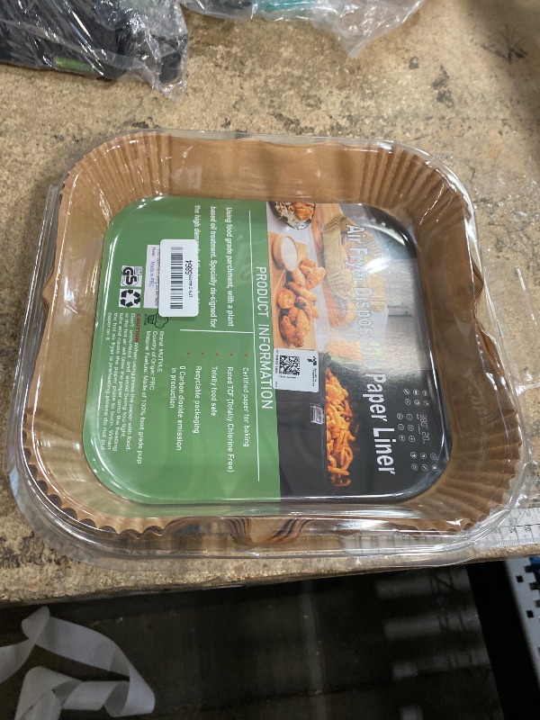 Photo 1 of 10 Inch Largest Square Air Fryer Disposable Paper Liner, XXL 100Pcs Air Fryer Parchment Liners for 8QT or Bigger Air Fryer, Non-stick, Food Grade Baking Paper for Frying, Roasting and Microwave