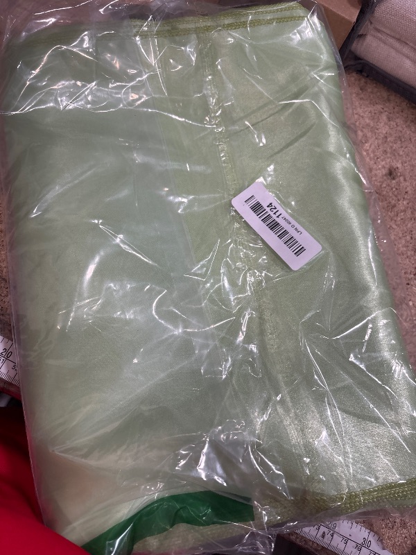 Photo 1 of 10-Pack Green Satin Table Runner 12 x 108 Inch Long Bright and Smooth Silk Fabric Table Runner for Wedding Banquet Birthday Party Decoration