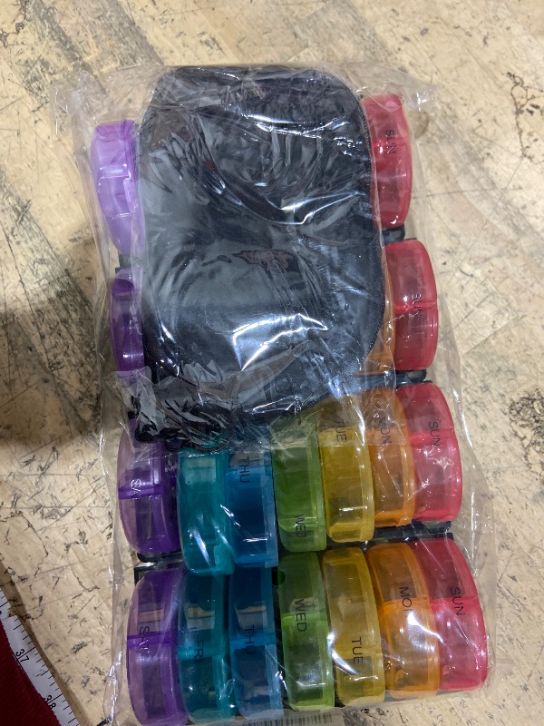 Photo 1 of ?Upgrade? Monthly Pill Organizer 2 Times A Day,One Month Box AM PM,Daily Cases Large 4 Week,Medication 28 Days Dispenser for Pills,Fish Oils, Vitamin,Supplement(Rainbow)…