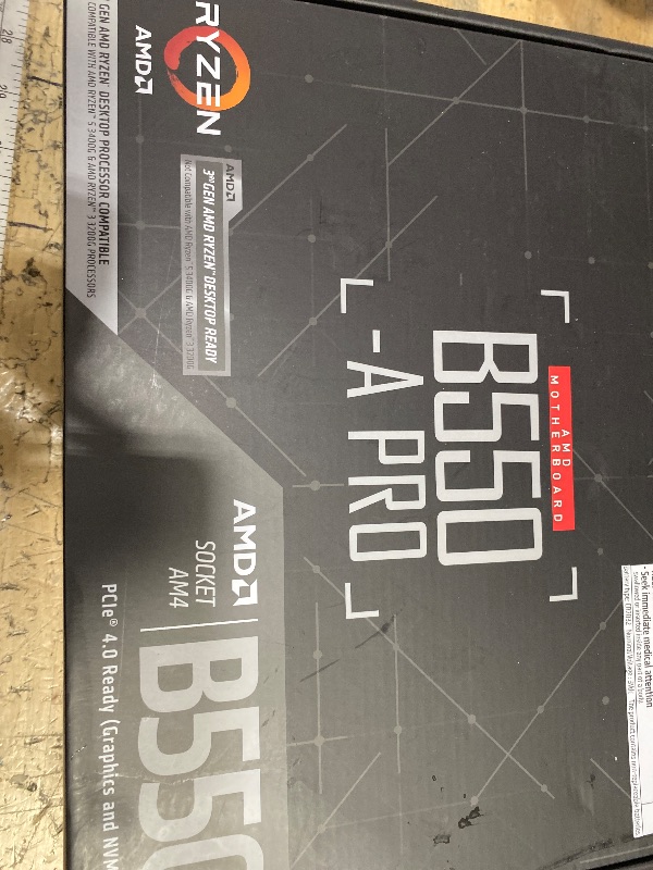 Photo 1 of (not functional)(sold for parts) MSI B550-A PRO ProSeries Motherboard (AMD Ryzen 5000, AM4, DDR4, PCIe 4.0, SATA 6Gb/s, M.2, USB 3.2 Gen 2, HDMI/DP, ATX)
