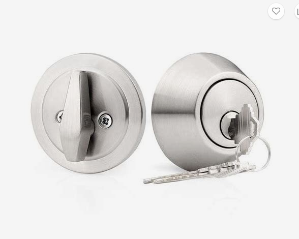 Photo 1 of **PHOTO FOR ITEM REFERENCE/ HAS PAINT DAMAGES** 1 Side Keyed Cylinder Deadbolt (MIXED COLOR 1 BLACK 1 SILVER)