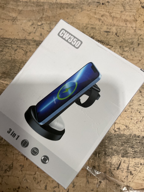 Photo 1 of 3 in 1 Charging Station for iPhone, Wireless Charger for iPhone 17 16e 16 15 14 13 12 11 X Pro Max & Apple Watch - Wireless Charging Station for AirPods 4 3 Pro