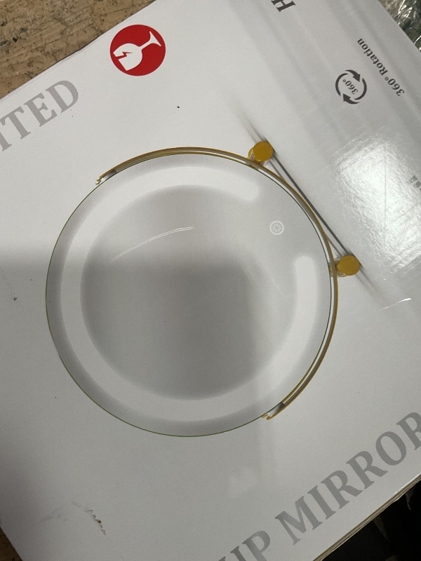 Photo 1 of ***PARTS ONLY***FENNIO Vanity Mirror with Lights, 13 inch COB LED Lighted Makeup Mirror, Round Makeup Mirror with Lights with 3-Color Lighting, 360° Rotation, Dimmable for Tabletop, Bedroom