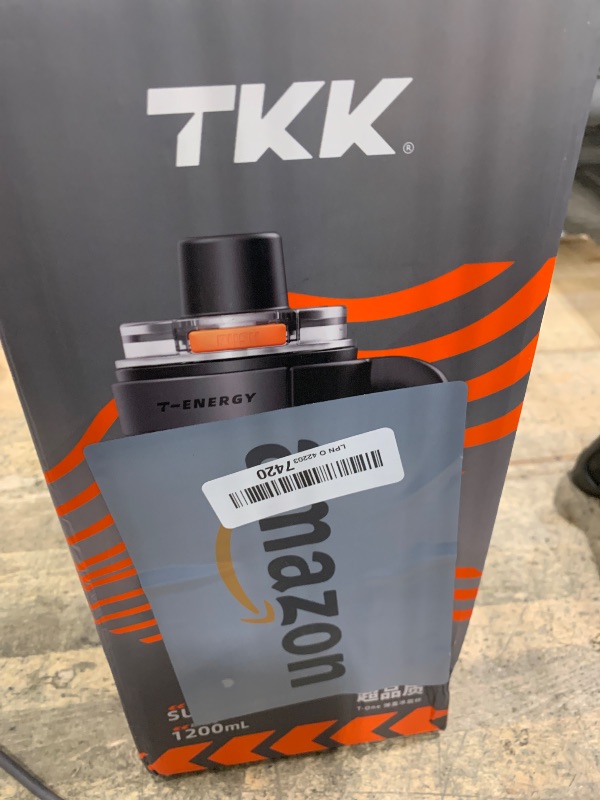 Photo 1 of **HAS SCRATCHES** TKK 40 oz Insulated Tumblers with Handle and Straw, Stainless Steel Travel Mug with Ceramic Coating, Leak Proof Double Walled Iced Coffee Cup with Strainer for Hot & Cold Drinks, Black