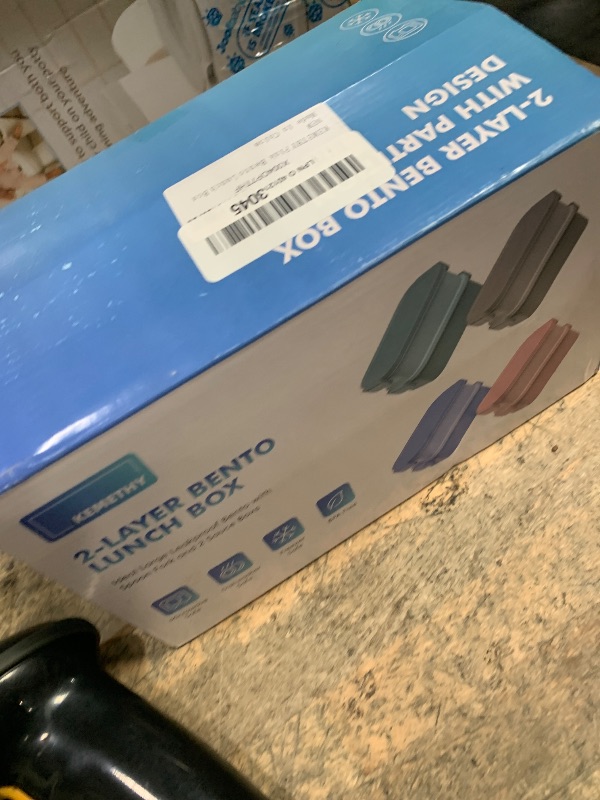 Photo 1 of **UNKNOWN MISSING PIECES/POSSIBLE PARTIAL SET**  KEMETHY Adults Bento Lunch Box Set with Thermo Bag, 74oz Stackable Leak-proof 3-tiers Bento Box, Built-in Utensil and Sauce Container for Work, School, Dining Out (Pink)