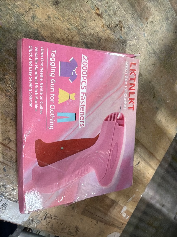 Photo 1 of *** Only ItSELF**** Stitch For Clothes - Includes 6 Fine Needles, 1000 White & 1000 Black Fasteners, Handheld Stitch Gun - Quick Clothing Fixer, Tag Gun for Clothes (Pink Red)