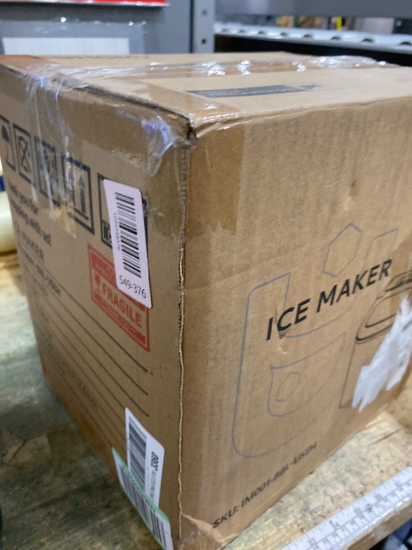 Photo 1 of ***FOR PARTS/NON-FUNCTIONAL**** EUHOMY Countertop Ice Maker Machine with Handle, 26lbs in 24Hrs, 9 Ice Cubes Ready in 6 Mins, Auto-Cleaning Portable Ice Maker with Basket and Scoop, for Home/Kitchen/Camping/RV. (Black)