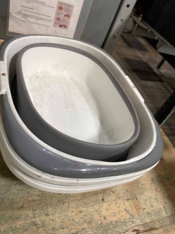 Photo 1 of  Collapsible wash Basin Folding Wash Basin with Handle Portable Mop Bucket Washbasin Plastic Foldable Foot Basin Travel Outdoor Camp Car Washing...
