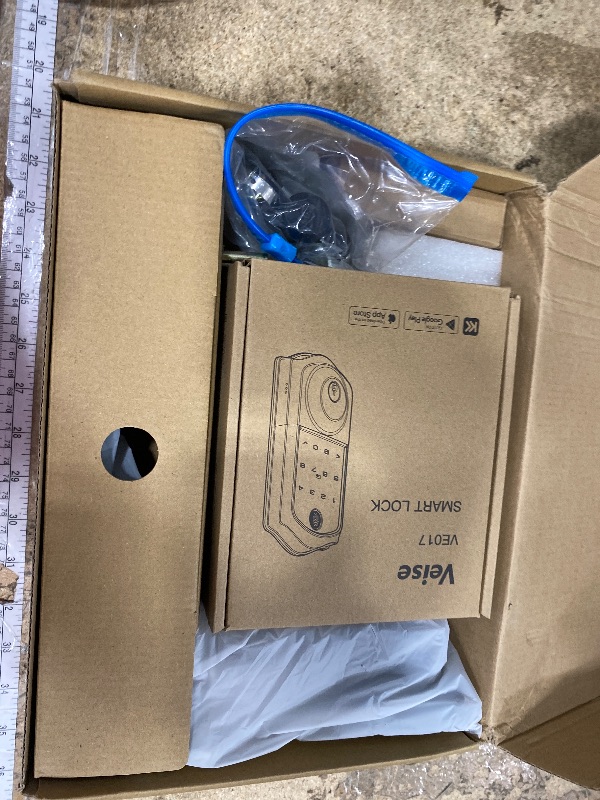 Photo 1 of (used) (unknown if complete) Veise VE017-H Fingerprint Smart Front Door Lock Set, App Control, Keyless Entry Deadbolt with Handle, Smart Deadbolt
