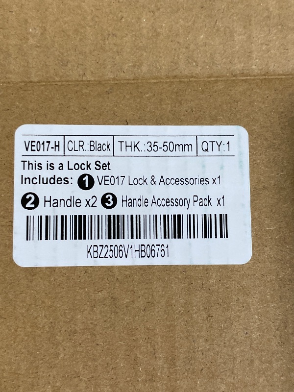 Photo 1 of (used) (unknown if complete) Veise VE017-H Fingerprint Smart Front Door Lock Set, App Control, Keyless Entry Deadbolt with Handle, Smart Deadbolt