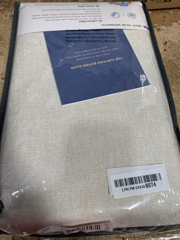 Photo 1 of 100% Blackout Shield Linen Blackout Curtains for Bedroom 84 Inches Long, Back Tab/Rod Pocket Living Room Drapes, Thermal Insulated Blackout Curtains 2 Panels Set, 50" W x 84" L, Cream
