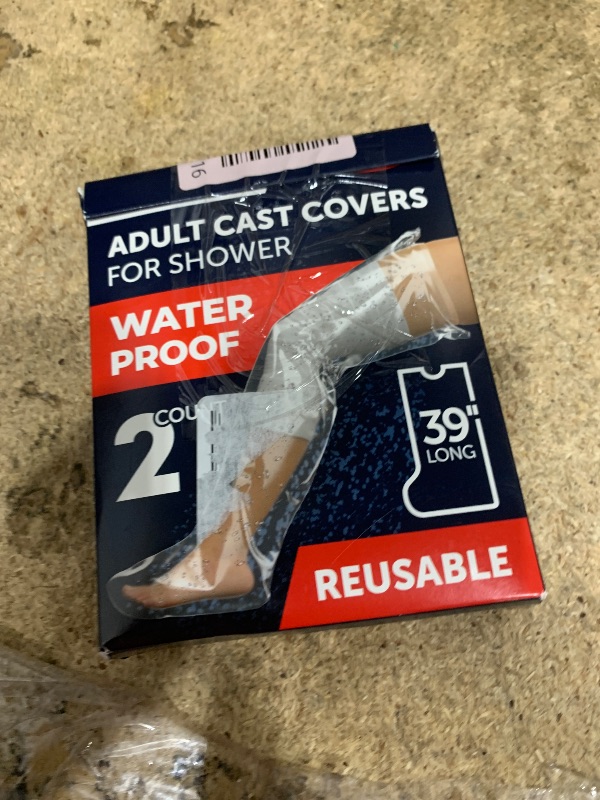 Photo 1 of 100% Waterproof Cast Covers for Shower Leg - Tight Seal - 2pk Reusable Adult Full Leg Cast Protectors - Thigh, Knee, Ankle, Foot - Strong and Durable