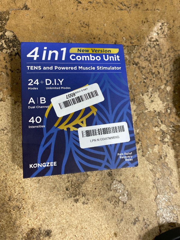 Photo 1 of 4 in 1 - D.I.Y & Tens Unit & EMS & Massage Muscle Stimulator, Dual Channel TENS Units Therapy Machine for Pain Relief, FDA Cleared Rechargeable Electronic Pulse Massager,with 12pcs Electrode Pads