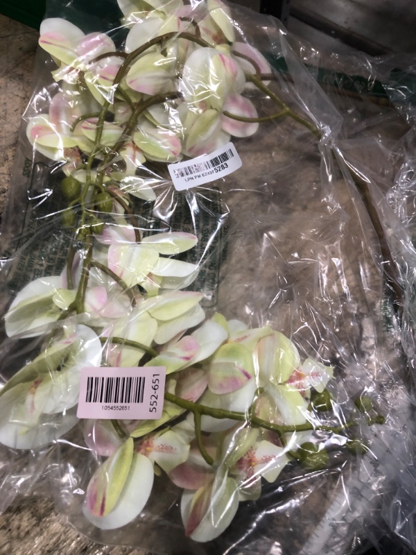 Photo 1 of (missing 2) DILATATA 4 Pcs Artificial Orchid Stems with 9 Large Flowers Real Touch Phalaenopsis Orchids Flowers Fake Flower Branches