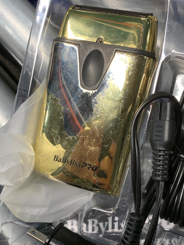 Photo 1 of (please see all images for damage) BaBylissPRO Baberology Double Foil Shaver FXFS2G GOLDFX Professional Electric Shaver