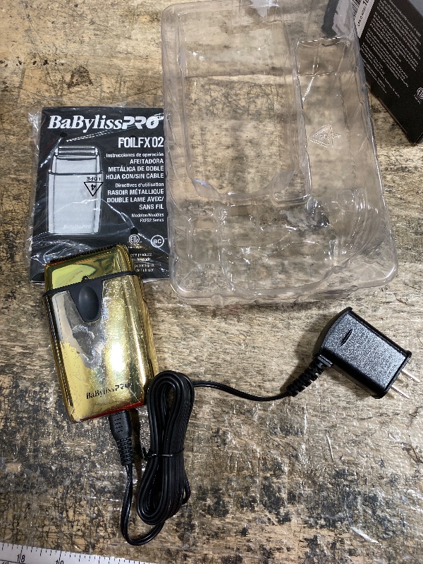 Photo 1 of (please see all images for damage) BaBylissPRO Baberology Double Foil Shaver FXFS2G GOLDFX Professional Electric Shaver
