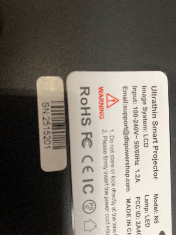 Photo 1 of [Ultra-Slim 1.97"| Netflix Licensed | AI Auto Focus | 360° Stand] Smart Mini Projector with WiFi 6 & Bluetooth, Built-in Netflix/YouTube/Disney+/Hulu, DBPOWER N5 Movie Projector for Bedroom (Black)