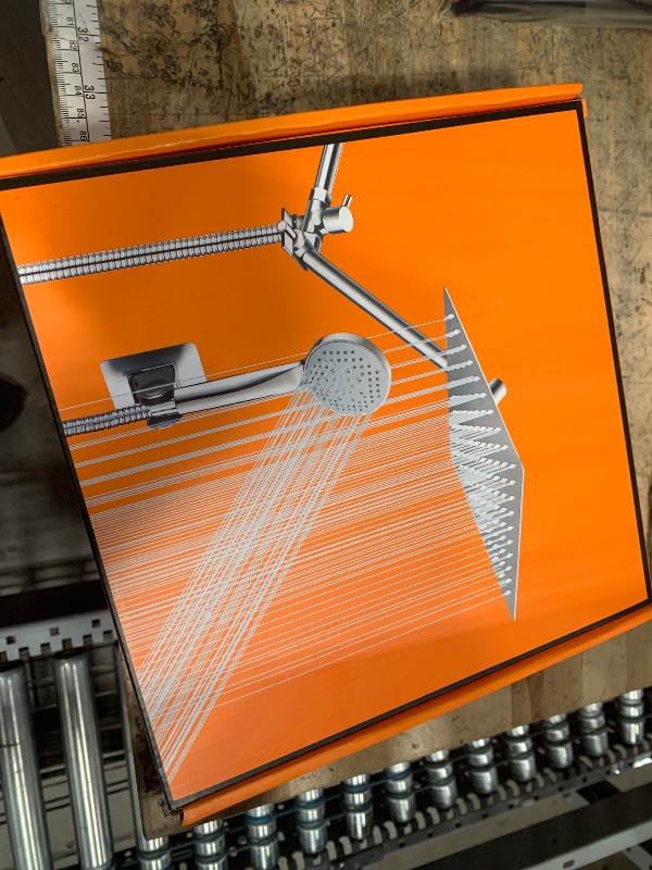 Photo 1 of 10 inch Rainfall Shower Head Combo Stainless Steel, THE FIRST WATERFALL mode, 10 Inch Rain Shower Head with Handheld 6 Spray Modes High Pressure, Overhead Shower Adjustable Extension Arm,Chrome