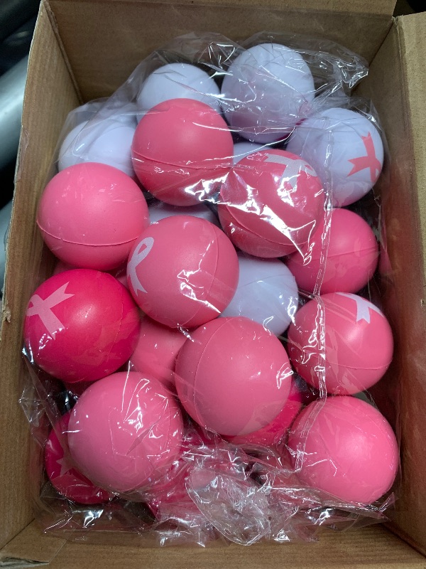 Photo 1 of (see all images) Libima 50 Pieces Breast Cancer Awareness Stress Ball Bulk 1.57inch Pink Ribbon Foam Balls H