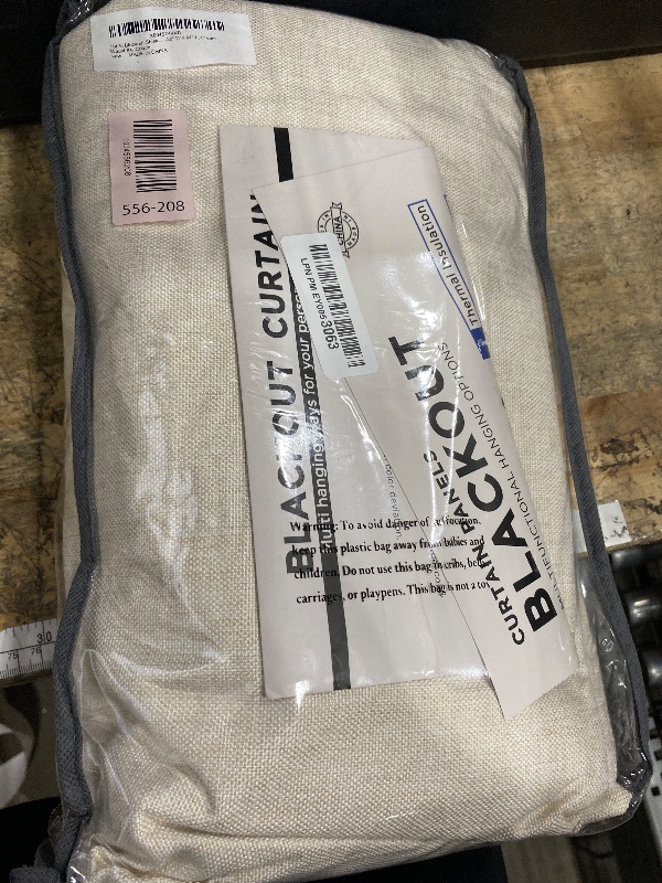 Photo 1 of 100% Blackout Shield Linen Blackout Curtains for Bedroom 84 Inches Long, Back Tab/Rod Pocket Living Room Drapes, Thermal Insulated Blackout Curtains 2 Panels Set, 50" W x 84" L, Cream